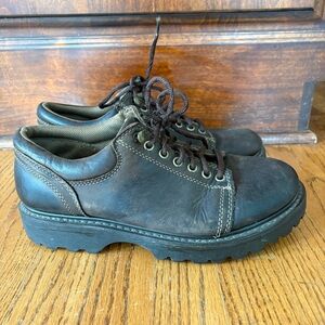 American Eagle Outfitters Dark Brown Leather Lace-Up Oxfords